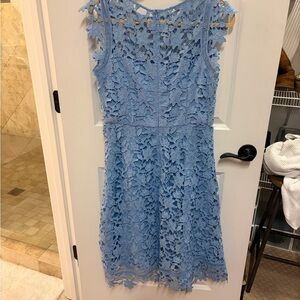 Eliza J Blue Lace Midi Dress